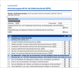 Organisieren Sie Ihre elektrotechnischen Prüfungen rechtssicher. Dazu gehört auch die richtige Auswahl des Prüfpersonals sowie die schriftliche Bestellung. Anforderungsprofile und Bestellformulare unterstützen Sie bei dieser Aufgabe.