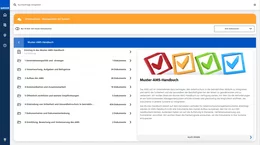 Der Teil „Muster-AMS-Handbuch“ führt Sie Schritt für Schritt durch die Kernthemen des Arbeitsschutzes. Die einzelnen Schritte orientieren sich am nationalen Leitfaden für Arbeitsschutzmanagementsysteme.