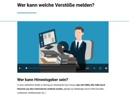 Kurze Animationsvideos bieten einen unterhaltsamen und motivierenden Einstieg ins Thema „Whistleblowing und Hinweisgeberschutz“