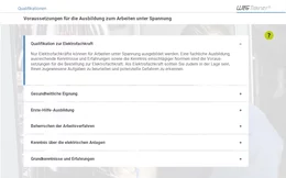 Mit diesem E-Learning-Kurs frischen Fachkräfte der Elektrotechnik ihre Kenntnisse für das sichere Arbeiten unter Spannung auf.