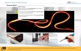 Auf dieser Seite werden die kinetische Energie und die Wärmewirkung des elektrischen Stroms erklärt. 