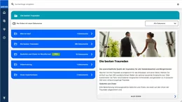 Die Startseite bietet Ihnen einen Überblick über die neuen Reden in der Datenbank. Außerdem können Sie von hier auf alle Traureden zugreifen sowie auf die passenden Zitate und Gedichte und ein praktisches Videotraining.