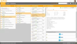 Das moderne Interface gewährleistet eine schnelle und übersichtliche Navigation über alle Hierarchieebenen. Die Angebotstexte enthalten die Kalkulationsanteile für Lohn, Material, Gerät und Zeitwerte.