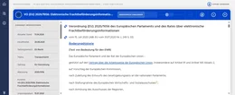 Die wichtigsten Informationen zu jeder Vorschrift, u. a. Änderungsdatum, Geltungsbereich, Inkrafttreten mit Infos zu der Änderung.