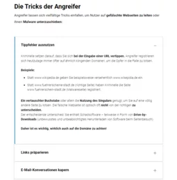 Cyberkriminelle arbeiten mit vielen Tricks, hier erfahren Ihre Mitarbeitenden auf was sie achten müssen.