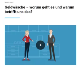 Kurze Animationsvideos bieten einen unterhaltsamen und motivierenden Einstieg ins Thema „Prävention von Geldwäsche und Terrorismusfinanzierung“