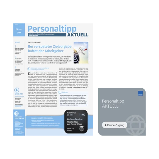 Personaltipp − Aktuelles Arbeitsrecht für Personalmanager und Arbeitgeber