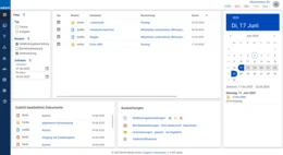 Auf dem Übersichtlichen Dashboard haben Sie Termine, Aufgaben und wichtige Dokumente stets im Blick.