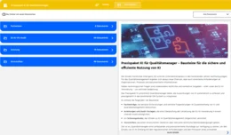 Entdecken Sie auf der Startseite alle Bausteine, die Sie als Qualitätsmanager wirklich voranbringen: Fachbeiträge mit wertvollen Einblicken ins Thema KI, ein praxiserprobter Leitfaden und digitale Vorlagen zur Planung, Durchführung und Dokumentation interner KI-VO-Audits, fertig vorbereitete Schulungsunterlagen sowie ein klarer Überblick über relevante Vorschriften. Alles auf einen Blick – strukturiert, verständlich und direkt einsetzbar. So schaffen Sie die Grundlage, KI sicher, regelkonform und zukunftsorientiert in Ihr Qualitätsmanagement zu integrieren.