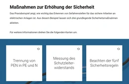 Die Teilnehmenden üben die Anwendung der fünf Sicherheitsregeln, die Trennung von PEN in PE und N sowie die Messung und Berechnung des Schutzleiterwiderstands.