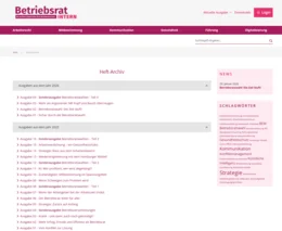 Hier kann sich das ganze Gremium schlaumachen. Alle aktuellen Ausgaben sind als PDF abgelegt, aber auch alle Inhalte aus vergangenen Heften. Mit der Suchmaschine finden Sie schnell und zielgerichtet den passenden Beitrag, kein Ablegen in Ordnern, kein Blättern in Stapeln, schnell verschicken als E-Mail-Anhang.