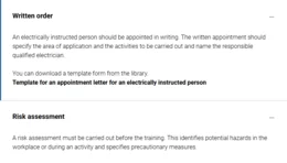 Eine EuP arbeitet nicht nur unter Leitung und Aufsicht einer Elektrofachkraft, sondern ist auf vielfältige Weise in die betriebliche Organisation der Elektrosicherheit eingebunden. Es werden verschiedene Bestandteile dargestellt, wie z.B. Einweisung, Gefährdungsbeurteilung, Arbeitsanweisung oder Unterweisung.