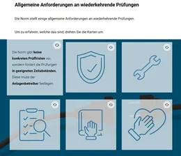 Die Anforderungen der DIN VDE 0105-100 an wiederkehrende Prüfungen sowie an Instandhaltung und Instandsetzung elektrischer Anlagen werden dargestellt. Ein Muster-Prüfprotokoll unterstützt die praktische Umsetzung im Betrieb.