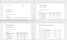 Die wichtigsten Dokumente haben Sie jederzeit zur Hand: Kostenrahmen, Kostenschätzung, Kostenberechnung, bepreiste LVs, Kostenvergleiche, etc.