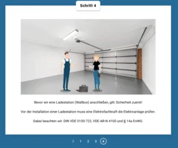 Vor der Installation von Ladeeinrichtungen müssen bestehende Elektroanlagen bewertet und zahlreiche Vorgaben berücksichtigt werden. Der Kurs zeigt praxisnah, welche Normen und Vorschriften für die einzelnen Arbeitsschritte relevant sind.