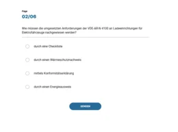 Ein Wissenstest überprüft den Lernerfolg. Nach erfolgreichem Abschluss erhalten die Teilnehmenden eine personalisierte Teilnahmebestätigung.