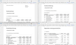 Die wichtigsten Dokumente haben Sie jederzeit zur Hand: Kostenrahmen, Kostenschätzung, Kostenberechnung, bepreiste LVs, Kostenvergleiche, etc.