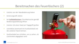 PowerPoint-Präsentation aus „Verhalten im Brandfall – Bedienung der Feuerlöscheinrichtungen (inkl. Vertonung)“
