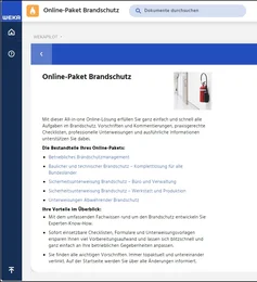 Die Startseite bietet Ihnen einen schnellen Zugriff auf die Bestandteile Ihres Online-Pakets. Mit einem Klick gelangen Sie zu den Inhalten der einzelnen Bestandteile.