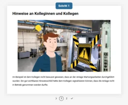 Der E-Learning-Kurs vermittelt praxisnahes Wissen zu den häufigsten Ursachen von Elektrounfällen, den fünf Sicherheitsregeln und dem sicheren Prüfen elektrischer Betriebsmittel. So schärfen Ihre Elektrofachkräfte ihren Blick für Risiken im Arbeitsalltag.