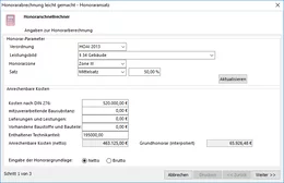 Mit wenigen Angaben treffen Sie eine genaue Aussage zu ihren Honoraransprüchen, Wirtschaftlichkeit und Pauschalen.