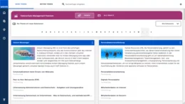 Auf der Startseite von "Datenschutz-Management Premium" finden Sie regelmäßig neue Themen, wichtige Schwerpunkte und alle Themen in schnell erfassbaren Themenkacheln.