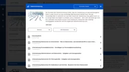 Zu jedem Stichwort gibt es eine thematische Übersichtsseite, auf der eine Definition des Stichworts sowie alle verfügbaren Informationen, wie vertiefende Fachbeiträge, Praxistipps, Arbeitshilfen, Musterdokumente, Rechtsvorschriften etc. angezeigt werden.