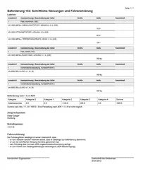 Schriftliche Weisungen und Fahrererklärung in verschiedenen Sprachen