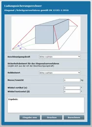 Der praktische Ladungssicherungsrechner: Beispiel Diagonalzurren