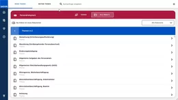 Unter „Themen A-Z“ finden Sie alle wichtigen Themen in alphabetischer Reihenfolge angezeigt. Sie können sofort das Thema auswählen, das für Sie als Personalratsmitglied von Interesse ist.