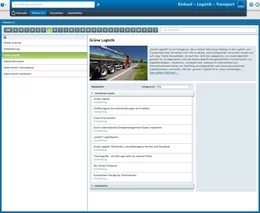 Unter "G" finden Sie zum Beispiel das Thema "Grüne Logistik". Sofort sehen Sie eine kurze Beschreibung, können von dort zu den passenden vertiefenden Inhalten, Arbeitshilfen oder zum Lexikonstichwort selbst wechseln.