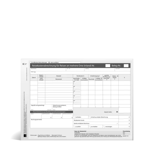 Reisekostenabrechnung für Reisen an mehrere Orte (Inland)