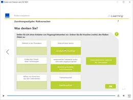 Jedes Modul schließt mit einem Übungsteil ab. Dort kann der Teilnehmer sein erlerntes Wissen in interaktiven Zuordnungsaufgaben anwenden und überprüfen. Sind noch Fragen offen, kann er das Modul bei Bedarf wiederholen. Ein Teilnehmer kann sich also nicht nur „berieseln lassen“, sondern er muss die Informationen aktiv aufnehmen, verstehen und umsetzen, was zu einem besseren Verständnis des Erlernten führt.