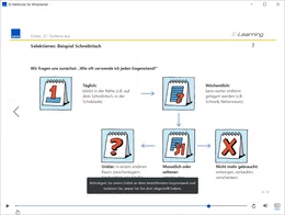 In der Schulung erhält der Teilnehmer konkrete Vorschläge, wie er bei der Anwendung der 5S am eigenen Arbeitsplatz vorgehen kann. Das gibt ihm die notwendigen Impulse, diese Anleitung umzusetzen und im Anschluss an die Schulung selbst aktiv zu werden.