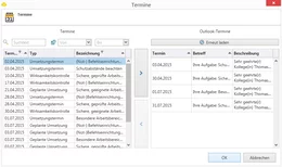 Terminverwaltung mit Outlook-Anbindung